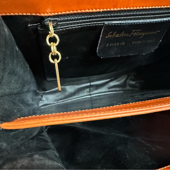 Salvatore Ferragamo Iconic Vintage Leather Crossbody in Orange - Picture 12 of 14